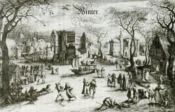 Winter met ijsschuit
