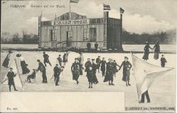 Ansichtkaart met schaatszeilers