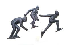 Gietijzeren plaquettes schaatsenrijder