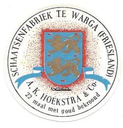 Etiket voor schaatsen A.K.Hoekstra&Co Warga