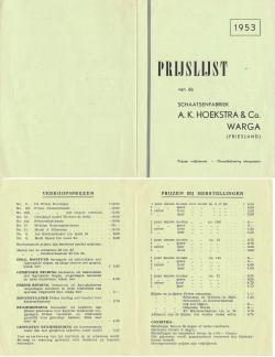 Prijslijst 1953