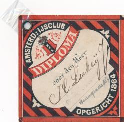 Toegangsbewijs Diploma 1890? J.L.Luckeij
