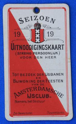 Uitnodigingskaart voor bezoek der ijsbanen en bijwoning der feesten