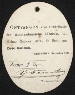 Diploma, Toegangsbewijs met 2 dames 1874