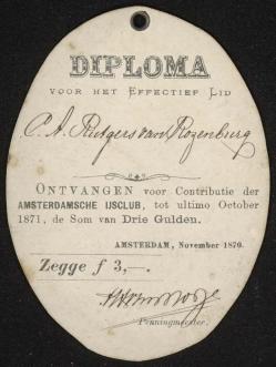 Toegangsbewijs met 2 dames 1870