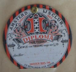 Bewijs van toegang Diploma 1895-1896 heren