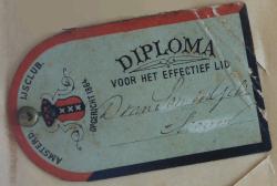 Bewijs van toegang Diploma 1884-1885