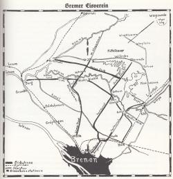 Eislaufkarte gebied ten Noorden van Bremen (1925)