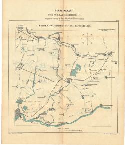 Terreinkaart voor schaatsenrijders Leiden – Woerden – Gouda - Rotterdam (1895)