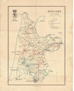 IJskaart IJsbond "Hollands Noorderkwartier" Noord-Holland boven het IJ (1902) 1e Druk