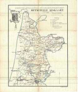 IJskaart IJsbond "Hollands Noorderkwartier" Noord-Holland boven het IJ (1908) 3e Druk