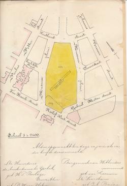 Plattegrond ijsbaan Museumplein bij huurcontract 1904