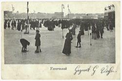 Ysvermaak op de ijsbaan Museumplein Amsterdam 1902