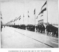 Hardrijderij ijsbaan Willemspark op 26 januari 1885