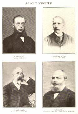 Vier van de acht oprichters uit 1864