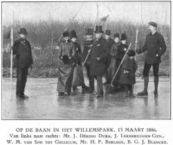 Bestuur op de schaats in het Willemspark 13 maart 1886
