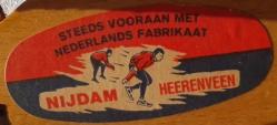 Etiket voor schaatsen G.Nijdam, Heerenveen