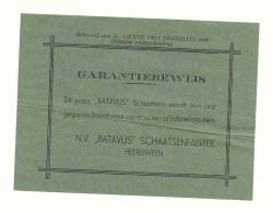 Etiket voor in dozen schaatsen Batavus Schaatsenfabriek