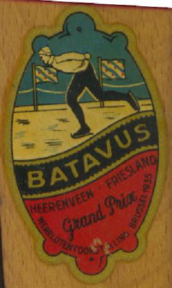 Etiket voor schaatsen Batavus Schaatsenfabriek