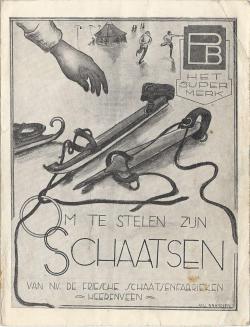 Kaft folder N.V. De Friesche Schaatsenfabrieken Heerenveen
