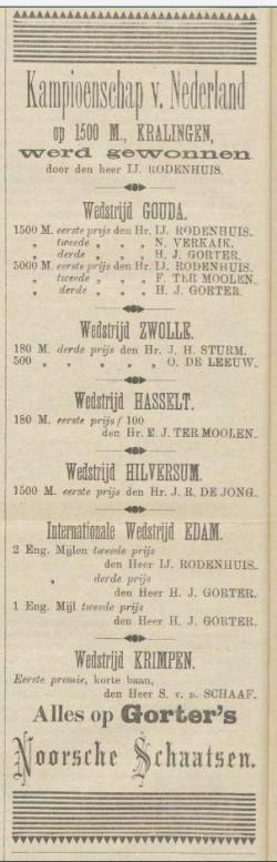 Advertentie in De Athleet 14 februari 1895