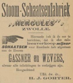 Advertentie in Tubantia 4 december 1897