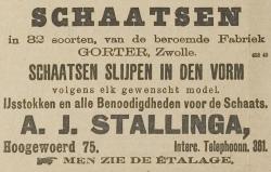 Advertentie A.J. Stallinga in Leidsch Dagblad 15 januari 1901