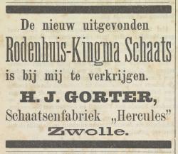 Advertentie in Nederlandsche Sport 30 november 1895
