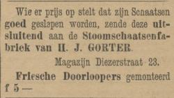 Advertentie in Provinciale Overijsselsche en Zwolsche Courant 14 december 1899