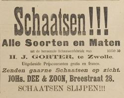 Advertentie Dee&Zoon in Leidsch Dagblad 29 november 1905