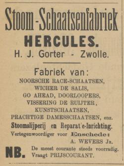 Advertentie A. Wevers in Tubantia 2 december 1896