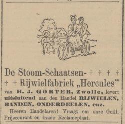 Advertentie in Provinciale Overijsselsche en Zwolsche Courant 4 juni 1903