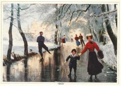 Schaatsers op een vaart