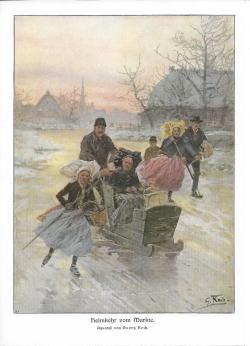 Op de schaats op weg naar de markt