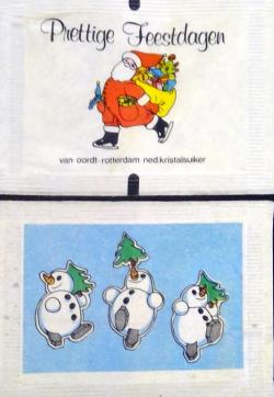 Prettige Feestdagen - Drie Sneeuwpoppen op achterzijde