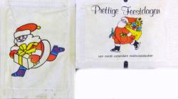 Prettige Feestdagen - Kerstman met 1 pakje op achterzijde