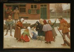 Liduina val op het ijs paneel