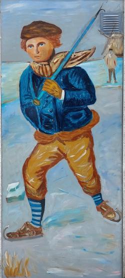 Muurschildering Twents Schaatsmuseum