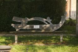 Schaatsbank uit cortenstaal