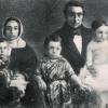 Foto 1848/1849 C.A. Höweler, echtgenote Rigtje Brunings  en hun drie kinderen