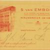 Rekening firma S. van Embden, Amsterdam uit 1911