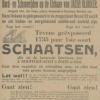 Advertentie 1909 schaatsenverkoper Jacob Blokker Pz., Hoorn