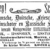 Advertentie 1908 schaatsenverkoper Koster&Wiglama, Schagen