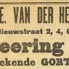Advertentie schaatsenverkoper H.E. van der Heide, Leiden