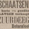 Advertentie 1902 schaatsenverkoper Zuurdeeg, Rotterdam
