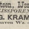 Advertentie 1887 schaatsenverkoper A.G.Kramer, Rotterdam