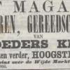 Advertentie 1866 verhuisbericht schaatsenverkopers Gebr. Kramer, Rotterdam