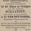 Advertentie 1894 van schaatsenverkoper J.C. van der Sande, Rotterdam