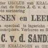 Advertentie 1894 van schaatsenverkoper J.C. van der Sande, Rotterdam