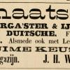 Advertentie 1879 schaatsenverkoper J.H.W. Wachtels, Leeuwarden